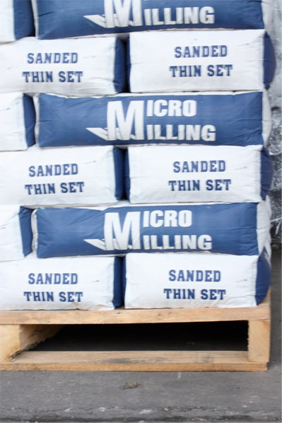 Micro Milling Regular Thin set mortar is a blend of Portland cement sand and special additives for the installation of ceramic tiles on concrete substrates. Micro Milling Regular Thin set mortar is a blend of Portland cement sand and special additives for the installation of ceramic tiles on concrete substrates.